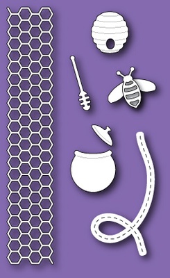Ножи от Memory Box - DIES- Busy as A Bee - Пчелы, мед и соты