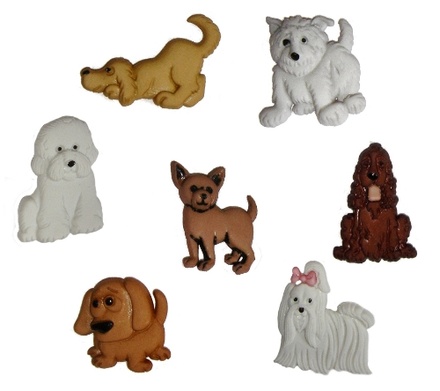 Набір декоративних ґудзиків Dress It Up - Puppy Parade