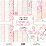 Набір скрап-паперу Dreamy baby girl 20x20см, ТМ Фабрика Декору