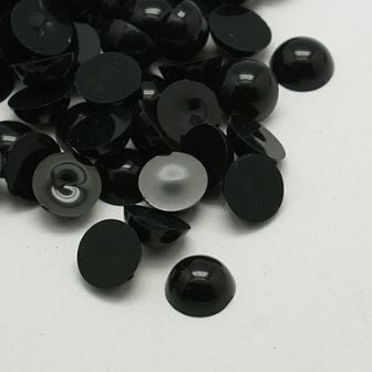 Напівсфери на пласкій основі Black, 14x6.5мм, колір чорний, 10 шт.