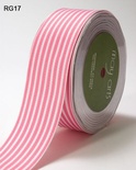 Стрічка Pink/White Stripes, колір рожевий/білий, RG - 5 - 17, ширина 3,8см, довжина 90 см