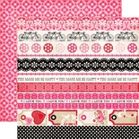 Аркуш скрап-паперу Echo Park - Border Strips Paper — двосторонній 30x30 см