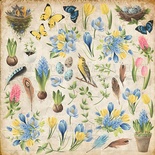 Набір картинок для вирізання Botany Spring 20x20см, ТМ Фабрика Декору