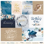 Аркуш двостороннього паперу Scrapmir - Cards з колекції Blue & Blush, 30x30 см