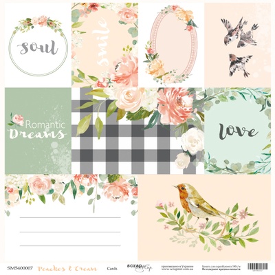 Аркуш одностороннього паперу для вирізання (Scrapmir) - Peaches & Cream, 30x30см