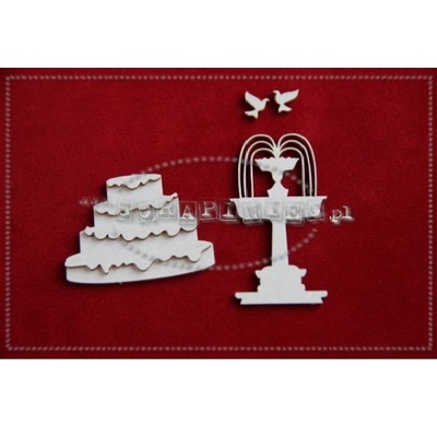 Чіпборд Scrapiniec - Весільний набір Just Married, 17 елементів
