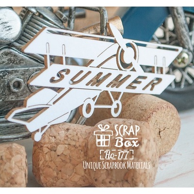Чіпборд ScrapBox - Аероплан з написом Summer Ho-177
