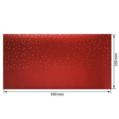 Відріз екошкіри з тисненням золотою фольгою Golden Drops Red 50x25см, ТМ Фабрика Декору