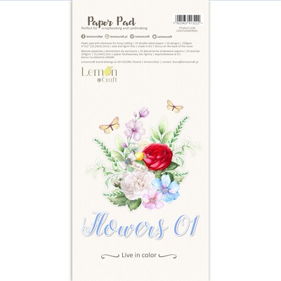 Набiр паперу для скрапбукiнгу Lemoncraft - Flowers Flowers 01, 15.2.5см, елементи для вирізання