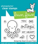 Штампи + ножі від Lawn Fawn - Octopi My Heart, 10 шт. + 4 шт.