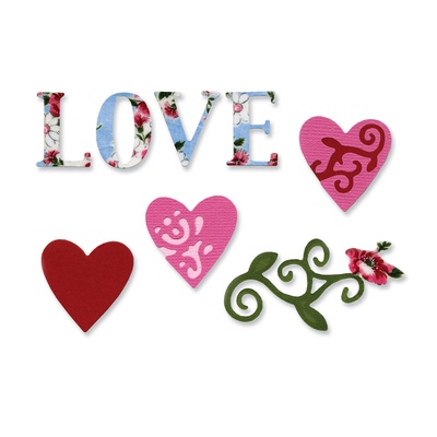 Ніж для вирубки від Sizzix - Sizzlits Die Set - Love Set №3, 8 шт.