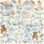 Аркуш з картинками для вирізання Shabby baby boy 20x20см, ТМ Фабрика Декору