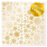 Аркуш кальки (велум) з золотим візерунком Golden Snowflakes 30,5х30,5см, ТМ Фабрика Декору