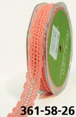 В’язане мереживо Watermelon, ширина 1,6см, довжина 90 см, колір рожевий