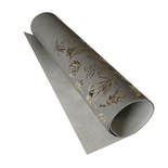 Відріз екошкіри з тисненням золотою фольгою Golden Branches Gray 50x25см, ТМ Фабрика Декору