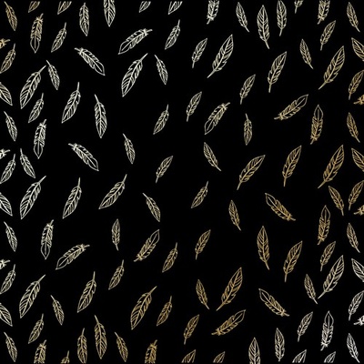 Аркуш одностороннього паперу з фольгуванням Golden Feather Black, TM Фабрика Декору