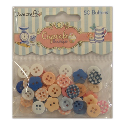 Набір ґудзиків від Dovecraft - Cupcake Boutique, 50 шт.