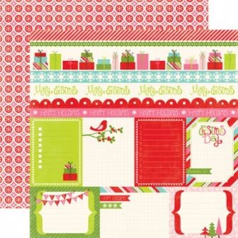 Аркуш двостороннього паперу для скрапбукінгу від Echo Park - Happy Holiday's Journaling