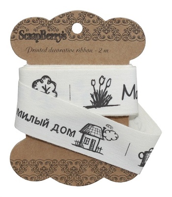Стрічка від ScrapBerryʼs - Дом і сад, 25мм, 2м, бавовна
