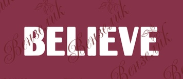Чіпборд від Вензелик - Напис "Believe 03", розмір: 12x55 мм