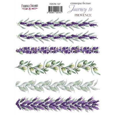 Набір наліпок (стікерів) 6 шт. Jorney to provence 137, ТМ Фабрика Декору
