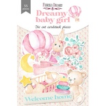 Набір висічок для скрапбукінгу, колекція Dreamy baby girl 55шт., ТМ Фабрика Декору
