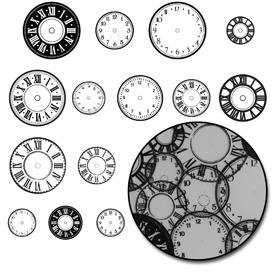 Набор высечек от Maya Road - Time Flies Clock Transparencies - Black, 28 шт.