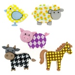 Набір декоративних ґудзиків Dress It Up - Funky Farm