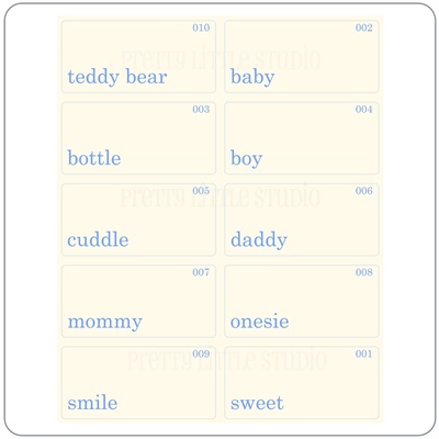 Міні Флеш-карточки зі словами "Mini Baby Boy One Word", 2,5х5см, 10 шт.