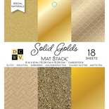 Набір кардстоку DCWV Solid Golds, 15х15см, 18 аркушів, золото, різні текстури