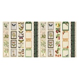 Набір смужок з картинками для декорування Summer botanical diary 5 бл. 5x30,5см, ТМ Фабрика Декору