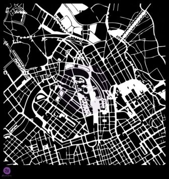 ЦЕНА СНИЖЕНА! Маска от Prima - Stencils- Map, 30 x 30 см.