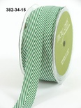 Стрічка Twill and Stripes, колір зелений/білий, ширина 1,9 см, довжина 90 см