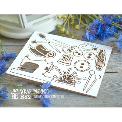Чіпборд ScrapBox - Набір швейний з швейною машинкою Ho-091