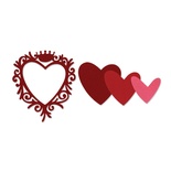Ніж для вирубки від Sizzix - Framelits Die Set - Frame, Heart w/Crown, 3 шт