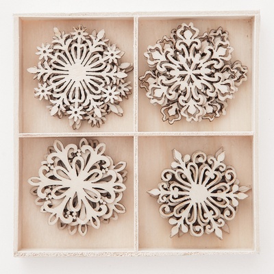 Набір деревʼяних прикрас dpCraft (Dalprint) - Snowflakes, 20 шт.