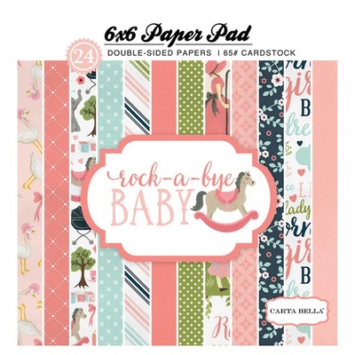 Набор бумаги Carta Bella Rock-A-Bye Girl 6x6 Paper Pad, 15х15 см