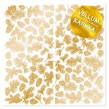 Аркуш кальки (велум) з золотим візерунком Golden Pine cones 30,5х30,5см, ТМ Фабрика Декору