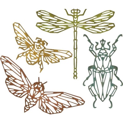 Ножі Sizzix Thinlits DiesBy Tim Holtz - Geo Insects, 4 шт