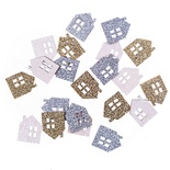 Деревʼяні елементи з глітером Glitter Houses, 21 шт., dpCraft