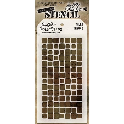 Маска Tim Holtz - Stampers Annon Layered Stencil 4.125"X8.5" - Tiles - Плитка