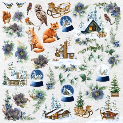 Набір картинок для вирізання Country winter 30,5x30,5см