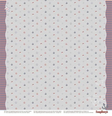 Папір для скрапбукінгу від ScrapBerryʼs - Морські пригоди - Картка 1, 30, 5x30,5см г/м², двосторонній, 1 аркуш АНГЛ