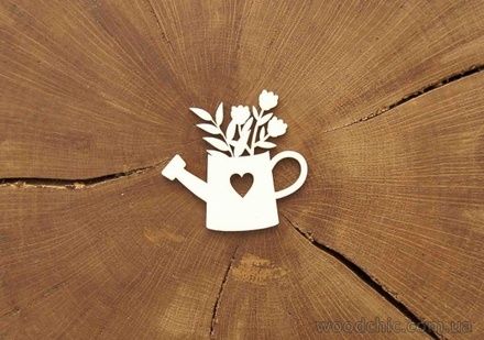 Чіпборд від WOODchic - "Лійка з квітами 1", 6x6.2см