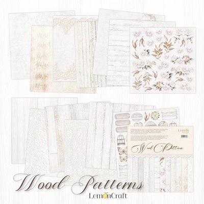 Набiр паперу для скрапбукiнгу Lemoncraft - Wood Patterns, 30.5x30.5см
