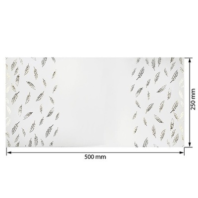 Відріз екошкіри з тисненням золотою фольгою Golden Feather Feather White, розмір 500мм х 250мм, ТМ Фабрика Декору