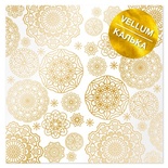 Аркуш кальки (велум) з фольгуванням Golden Napkins, ТМ Фабрика Декору