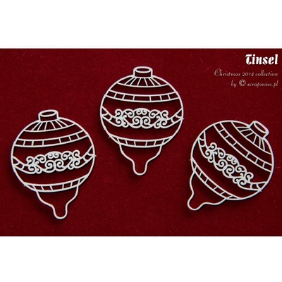 Чіпборд Scrapiniec - кульки Tinsel 02, 3 штуки
