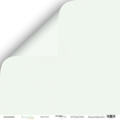 Аркуш двостороннього скрап-паперу Scrapmir - Mint Pastel з колекції Every Day, 30x30 см