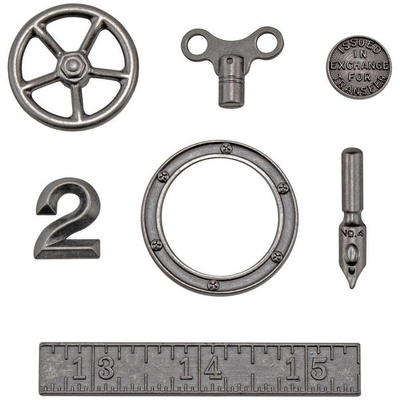 Набір металевих прикрас Tim Holtz - Idea - Ology Metal Odds & Ends, 7 штук
